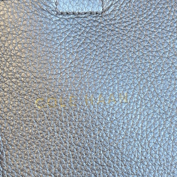 Cole Haan Palermo Silver and Black Two-Tone Leather Tote Bag - Picture 8 of 12